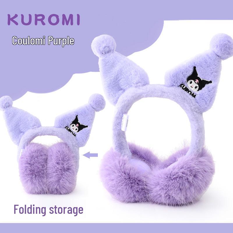 

Детские зимние плюшевые складные наушники Kuromi для девочек и малышей Recommended for Ages 3-9
