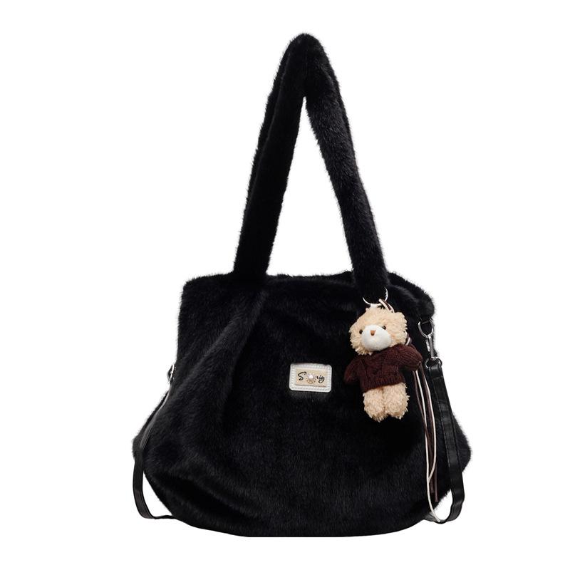 Schicke Plüsch-Umhängetasche für Damen - 2025 Herbst/Winter Nischen-Design Schulterhandtasche
