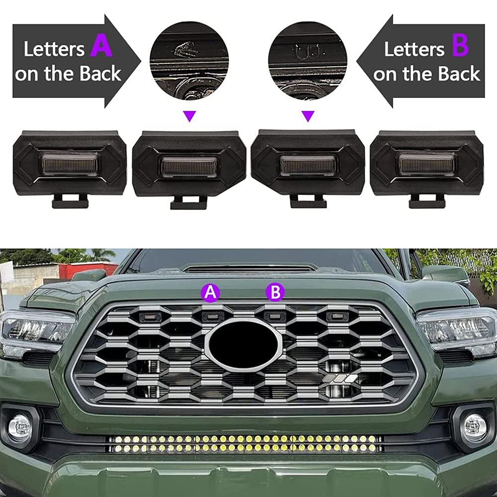 Pmandgk 4 LED Front Grille Lights, External Grille Lamp for Rtor Off Road 2020 2021, Yellow Light