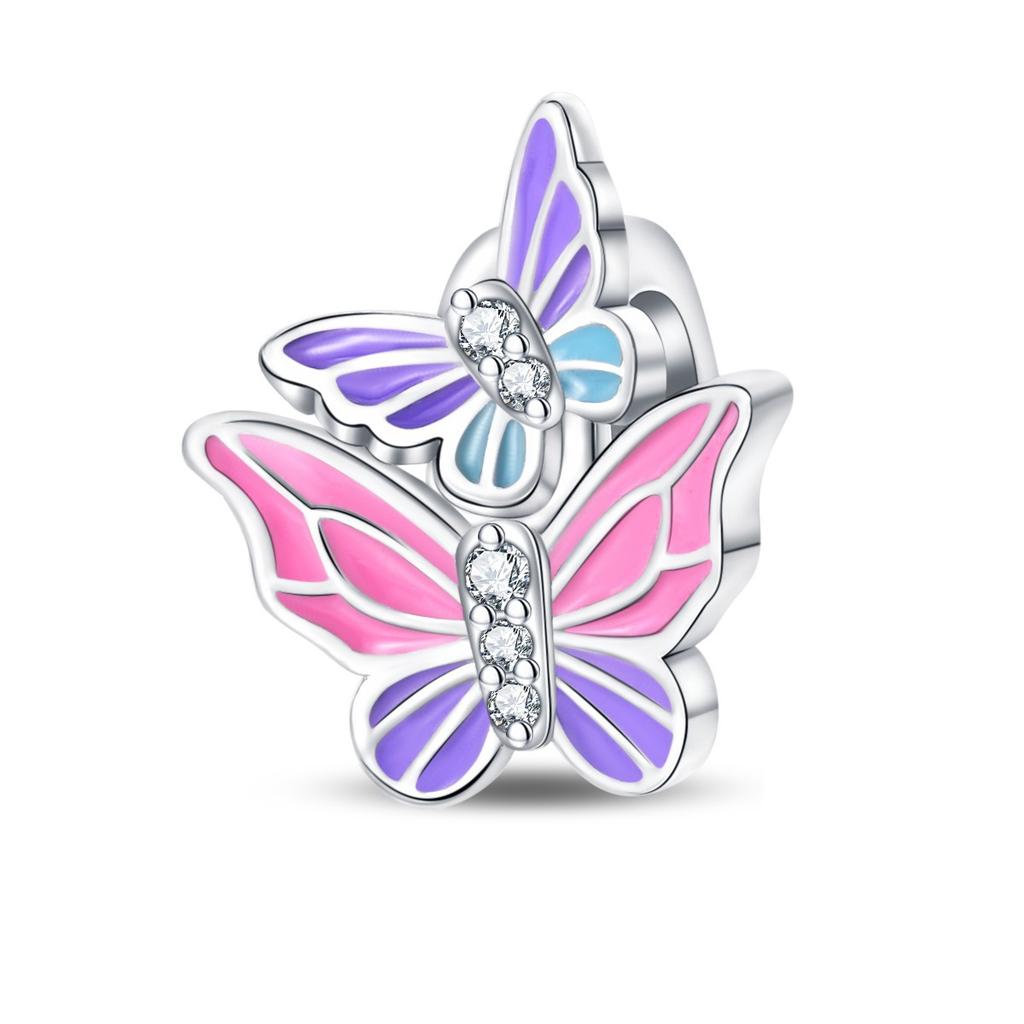 S925 Silver Glow In The Dark Beaded Butterfly Firefly Deer Pendant 925 Silver Bracelet DIY Jewelry Making Kit Accessories Set