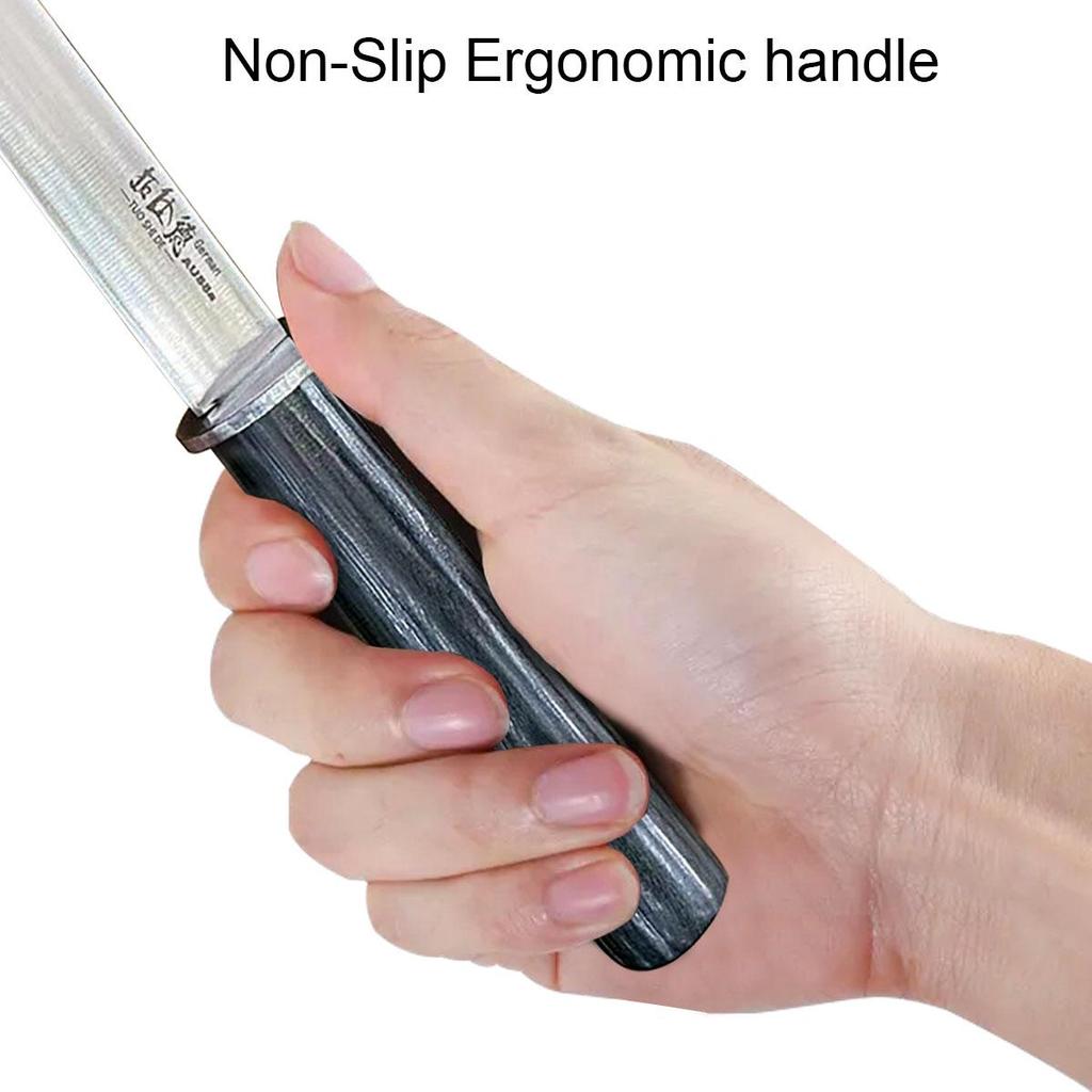 Brotmesser, Küchenmesser aus Edelstahl, ein Messer höchster Qualität, ein Werkzeug zum Kochen mit einer scharfen Klinge