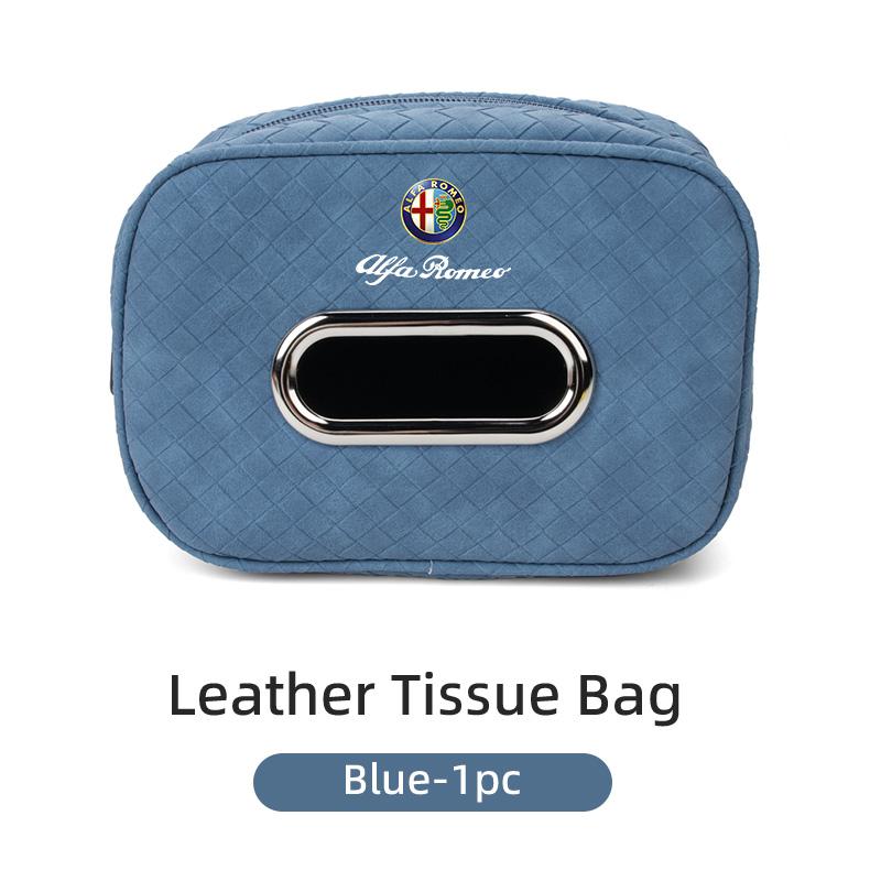 Car Tissue Box Leather Seat Back Hanging Napkins Paper Towel Bag For Alfa Romeo 159 Giulietta Giulia 147 Mito 156 166 GT Stelvio