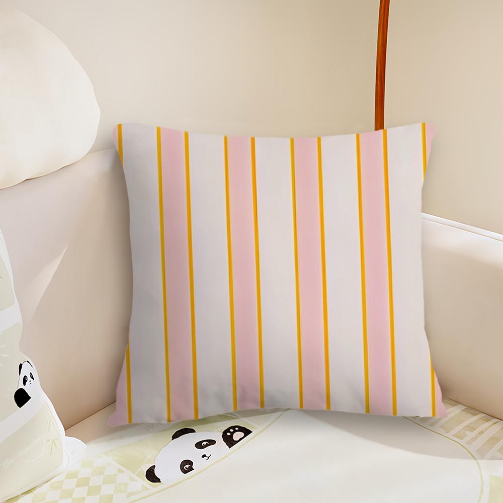 Fashion Stripes Design Art Cushion Cover Pillow Case Plush Fabric Soft Double Sided Print Sofa Cushion Cover Throw Pillow Covers