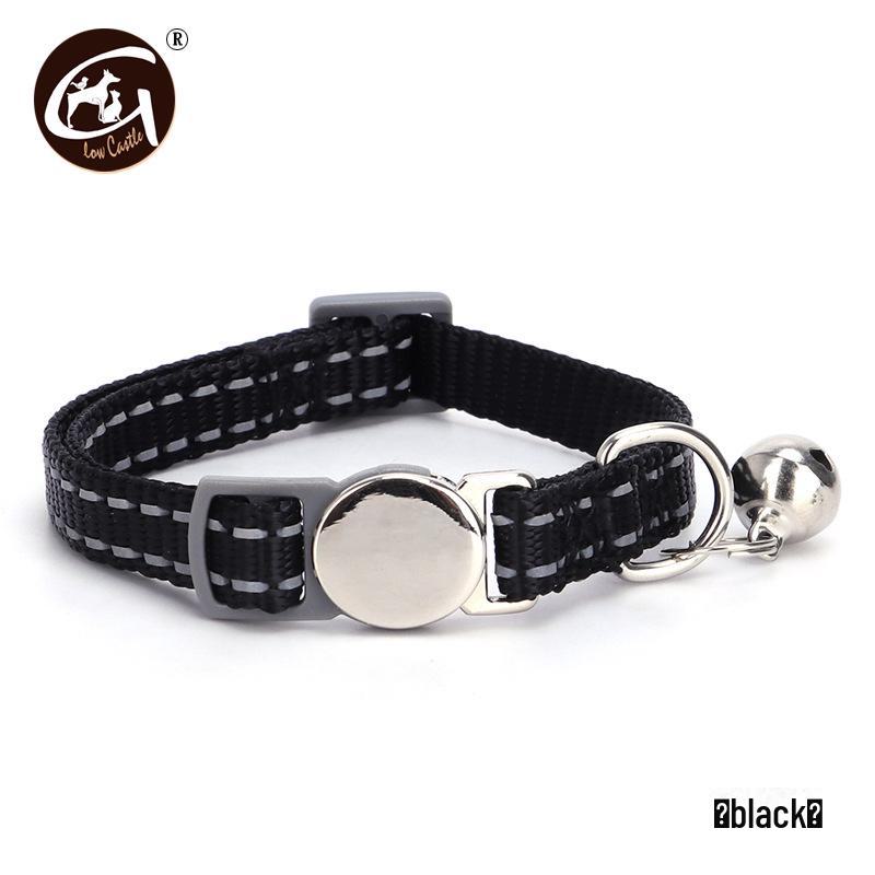 Reflective Nylon Cat Collar with Engraved Metal Buckle