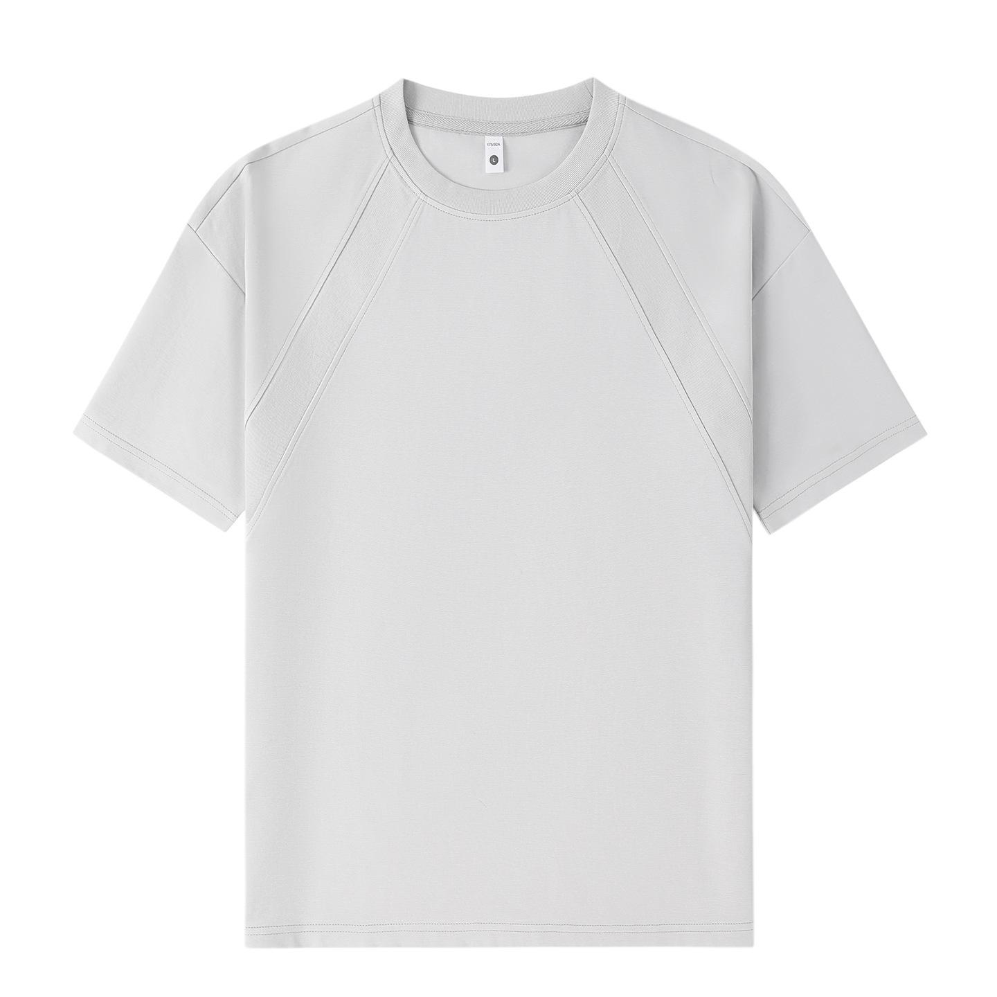 

2026 Summer Unisex Quick-Dry Ribbed Collar Patchwork Tee 2XL (160-175 lbs)