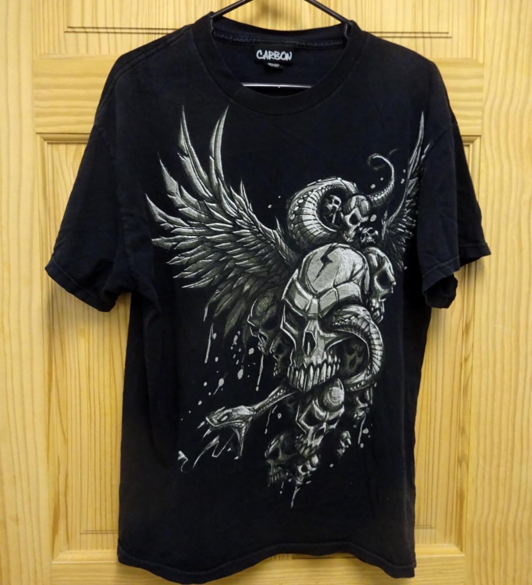 Gildan Heavy Cotton Black Skeleton Skull Graphic T Shirt Mens Large S разноцветный