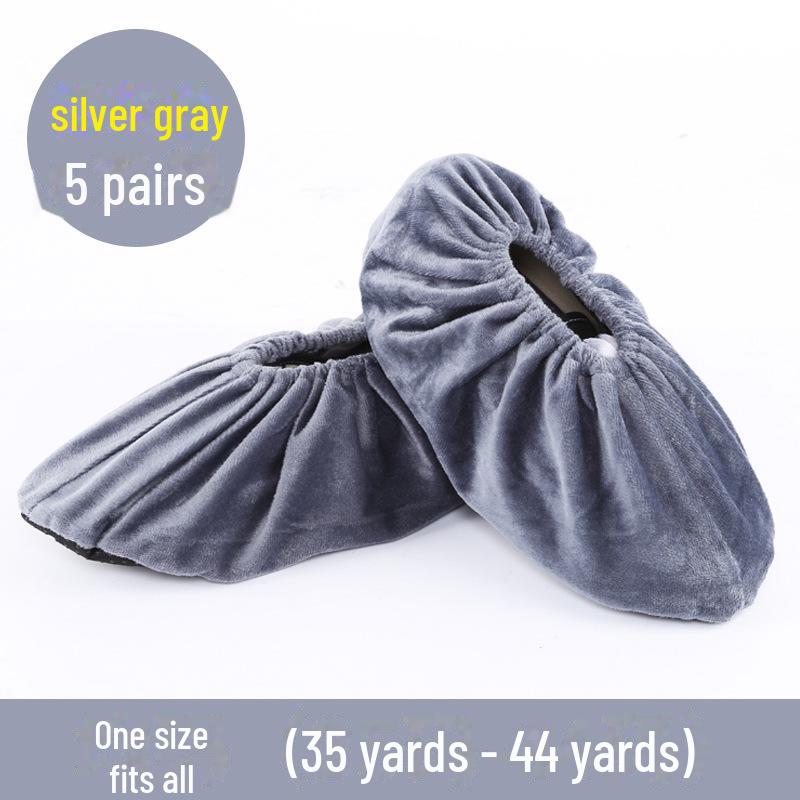 Durable Non-Slip Flannel Shoe Covers for Reusable Indoor Use - Ideal for Kids, Guests, and Students