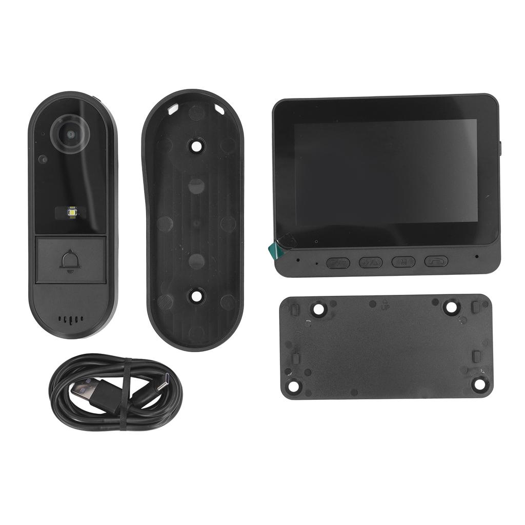 Video Doorbell WiFi 2 Way Intercom 8MP 1080P LED Night Vision Fill Light 170 Degrees  Viewing Angle Rechargeable with