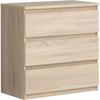 Komoda CHELSEA 3 szuflady - kolor dębu - szer. 77,2 x gł. 42 x wys. 79,9 cm