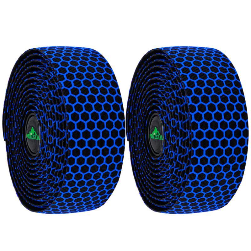 2 Rolls Bike Handlebar Tape Honeycomb Texture Non Slip Breathable Shock Absorbing For Road Mountain Cycling Rides