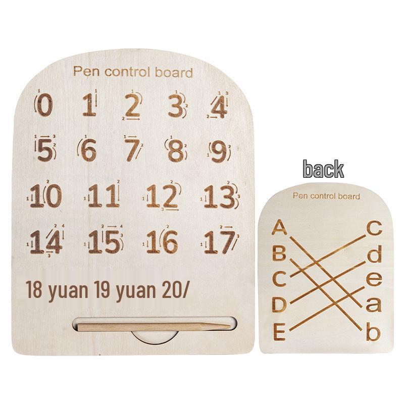 Wooden Letter & Number Grooved Board for Early Education