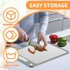 Cutting Board Double Sided Chopping Board Stainless Steel Cutting Board with Juice Groove Wheat Straw PP Chopping Board