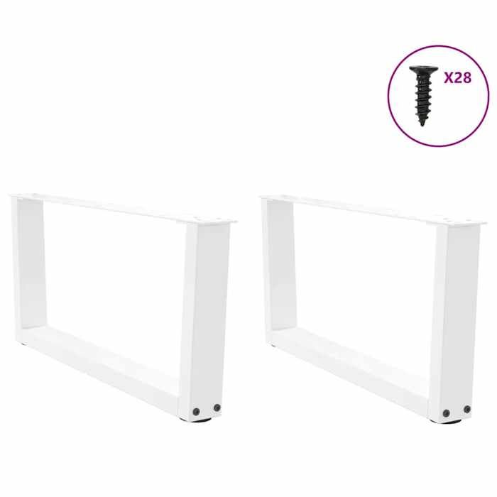 VidaXL V-shaped Coffee Table Legs, 2 Pieces, White, 70 X (30-31,3) Cm, Steel 4012617
