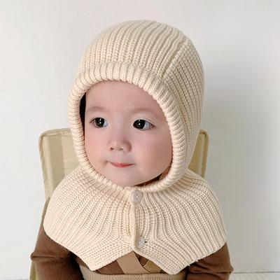 Autumn And Winter  Solid Color Warm Ear Protection Baby Hat Solid Color Windproof Children'S Wool Knitted Hat