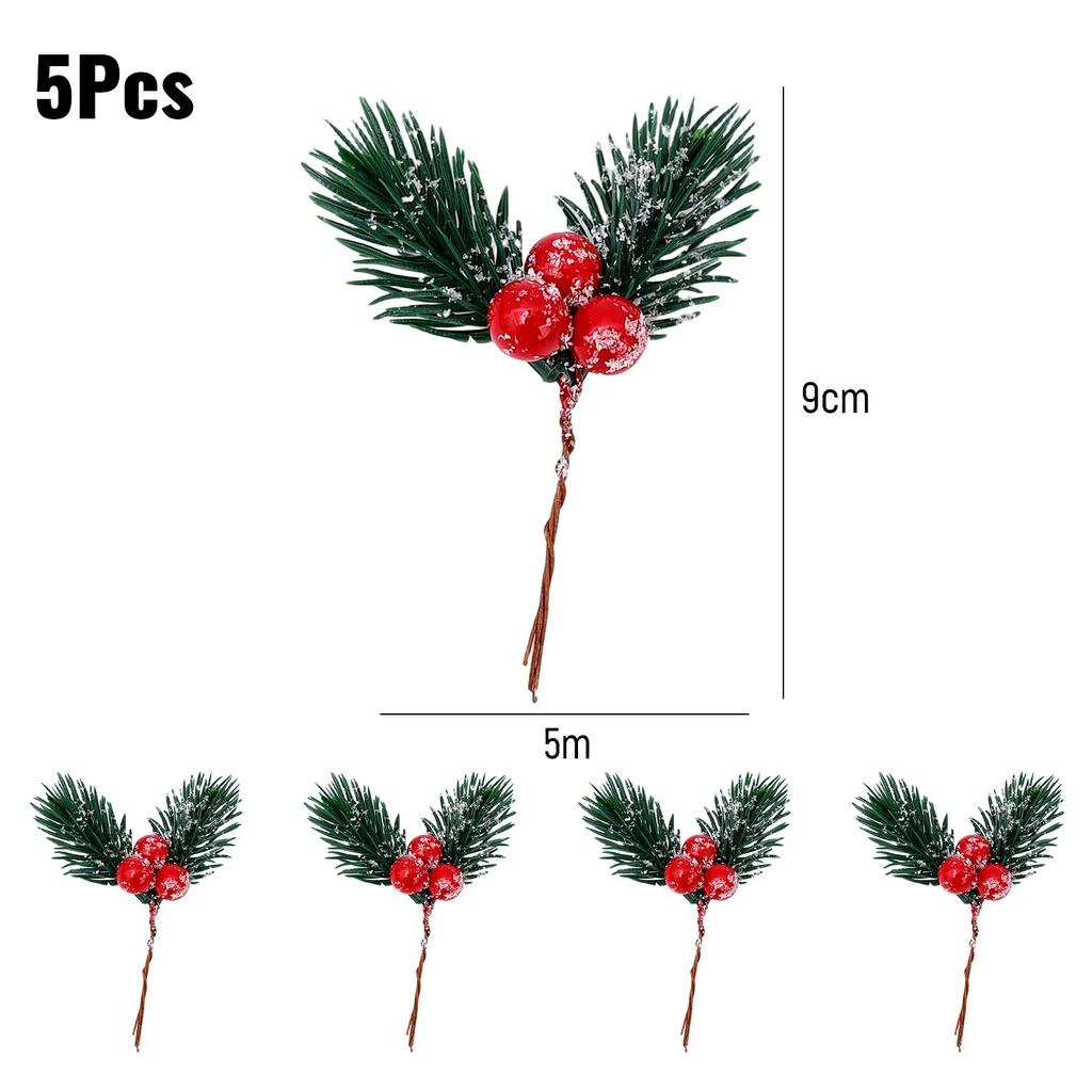 Artificial Pinecone Berry Pine Needle Branch Christmas Simulation Plant DIY Garland Gift Decoration Christmas Party Decoration