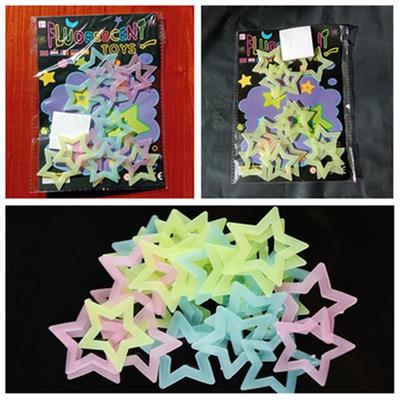 4,7 cm Leuchtender Stern Wand- & Kühlschrankaufkleber - Romantische, Bunte Zimmerdekoration Fluoreszierender Aufkleber