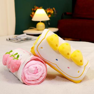 Fruit Cake Roll Blanket Plush Toy Strawberry Doll Pillow Blanket Office Nap Car Cushion Girl Gift