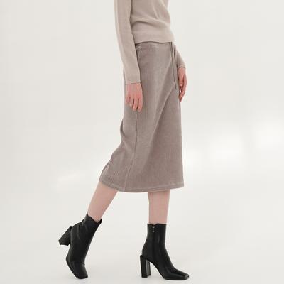Acud Corduroy Bending Skirt _Beige