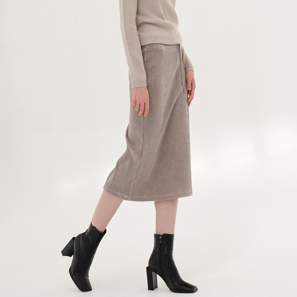 Acud Corduroy Bending Skirt _Beige