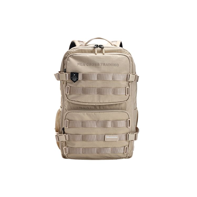 FILA Athletics Large Capacity Zipper Fabric Backpack Unisex Backpack Stone Khaki A13U241135F-LK XS