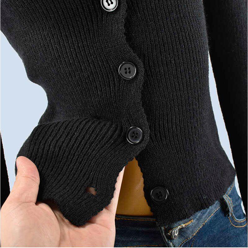 Sexy Sexy off-Neck Halterneck Knitwear Women's Spring and Autumn New Design Sense Cardigan Slim-Fit Crop-Top