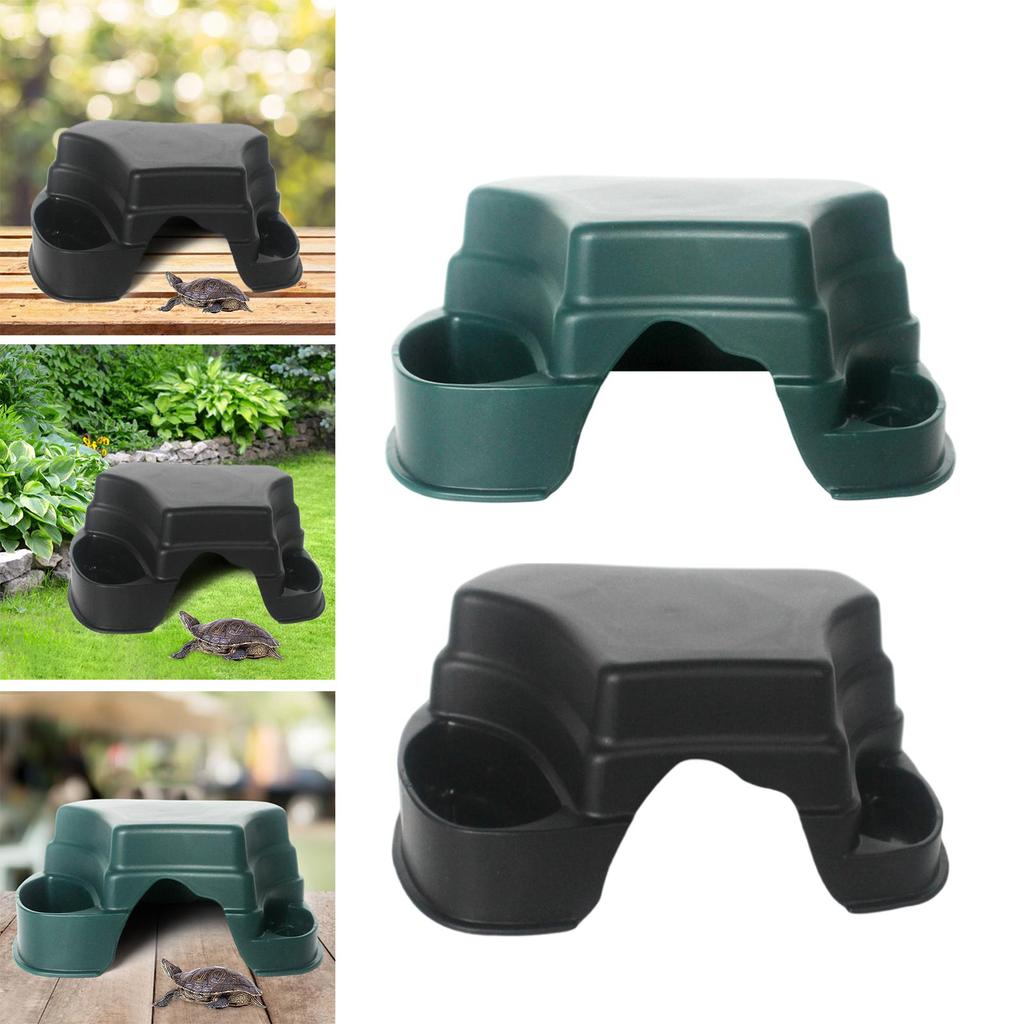 Plastic Reptile Hide Box Cave with Basin Shelter House Decor Box Hiding