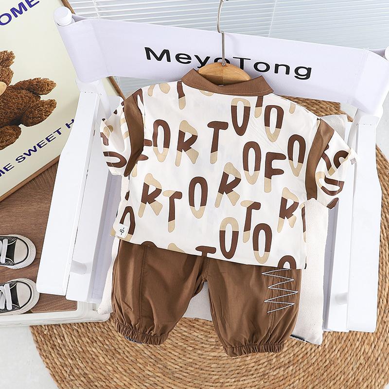 Summer Boys Korean Short-sleeved Shirt Baby Western Style Two-piece Suit