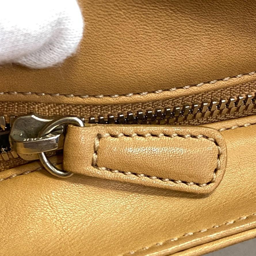 Coach 7789 Pouch Leather Shoulder Bag Beige Leather Women Used