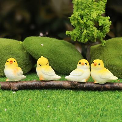 Yousheng Miniature Parrot Figurine Mini Bird Resin Statue Realistic Animal Ornament Dollhouse Fairy Garden Micro Landscape