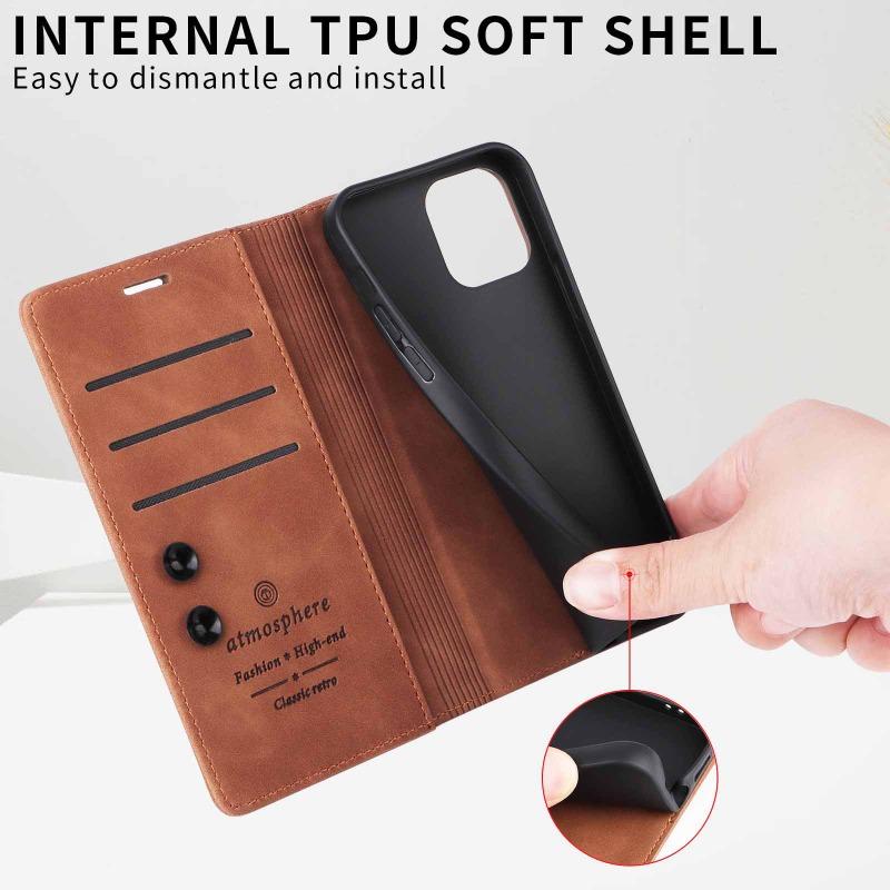 Vintage Leather Flip Case for Samsung Galaxy A15 A54 A34 A24 A14 A05S A32 A22 A23 A73 A53 A52S A71 A51 M32 5G M22 Lommebokkortspor Bokstativdeksel