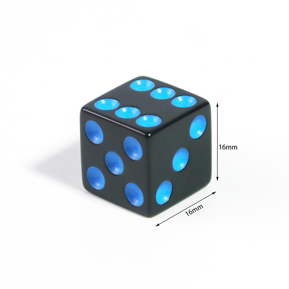 16 mm Würfel, 6-seitig, undurchsichtig, 10 Stück, quadratische Ecken, farbige Punkte, D6-Würfel für Brettspiele, Mathematikspiele im Klassenzimmer