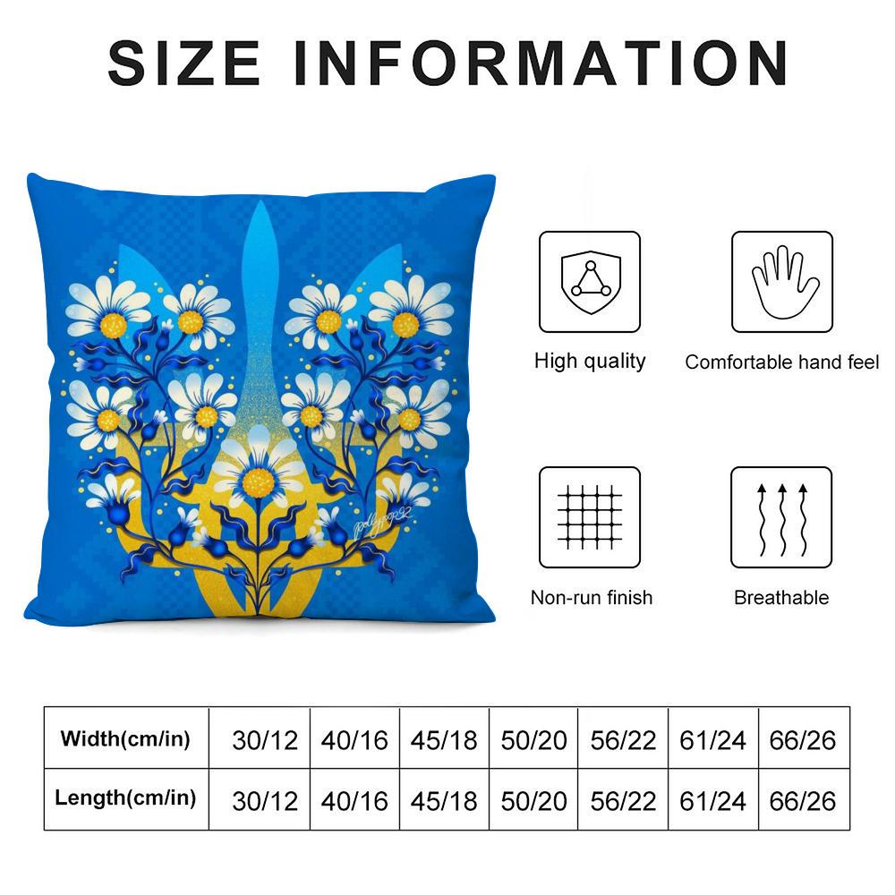 U-Ukraines Flag Aesthetic Cushion Cover Silky Short Plush Double-Sided Printed Pillow Case For Sofa All Seasons Home Decor Gift