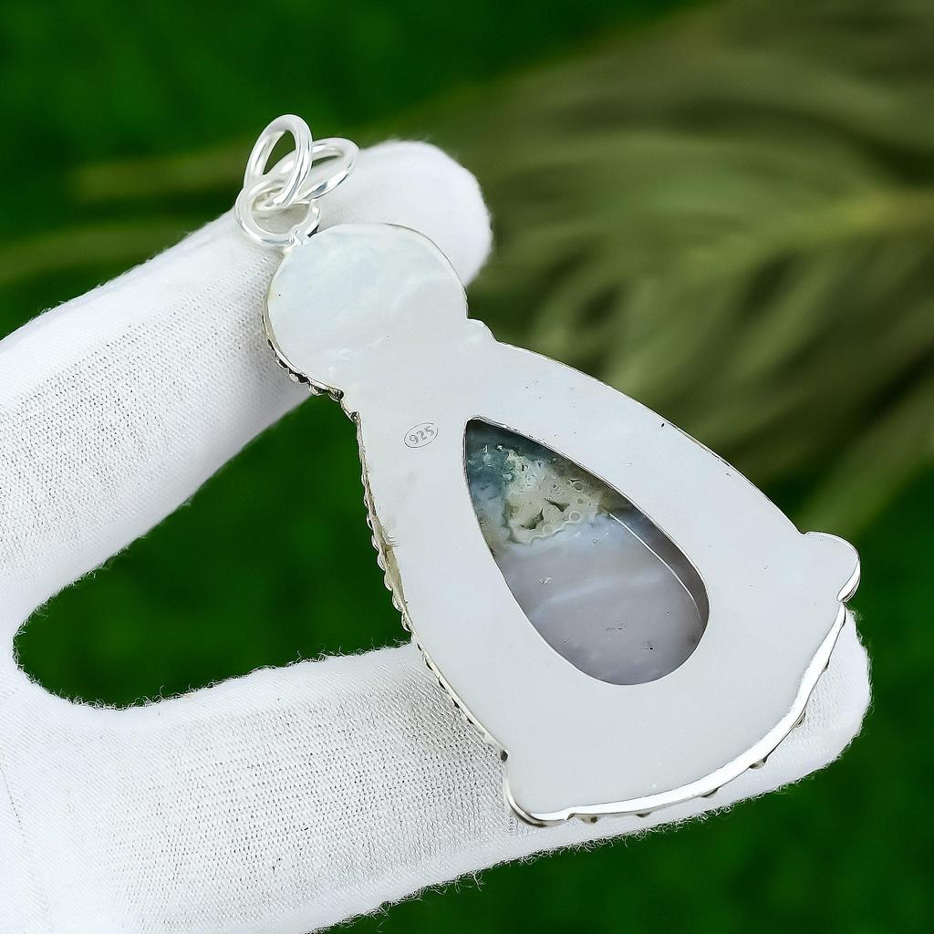 Ocean Jasper Gemstone Anniversary Trendy Handmade Pendant 925 Sterling Silver
