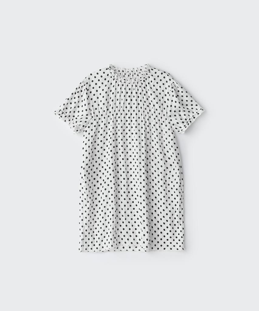 Koseumoseu Pintucked Tunic Dress (Dots)