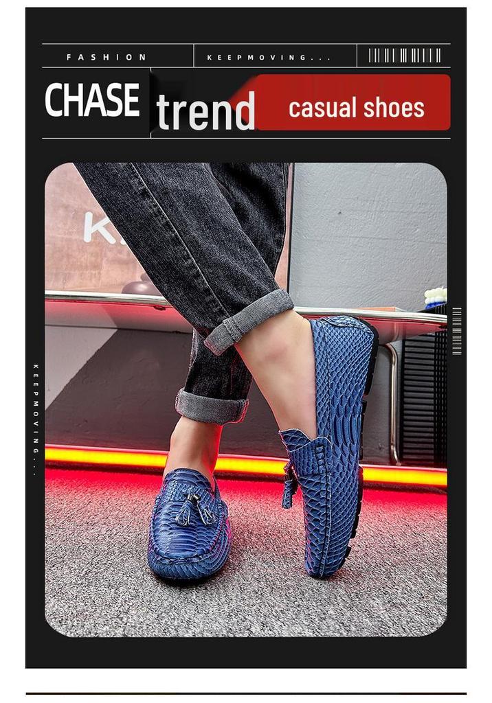 Cross2023 Men's Tassel Slip-on Loafers: Spring/Autumn Fashion, Large Size Outdoor Driving Shoes