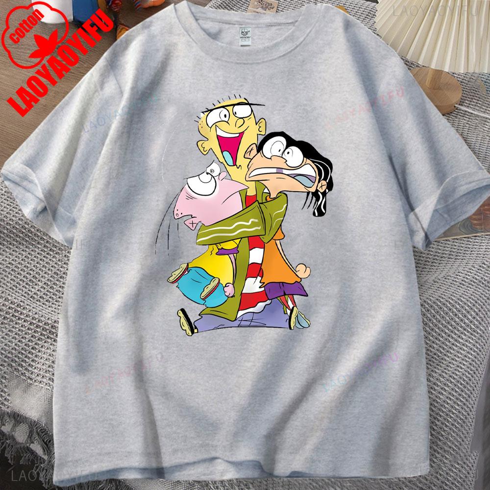 Ed,Edd N Eddy Man T Shirt Ed,Edd N Eddy Printed T-shirt Tops Hip-hop Novelty Trend Simple Style for Outdoor Enthusiasts
