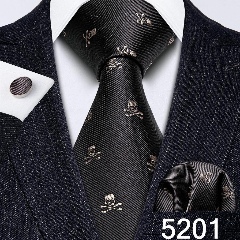 Coole Krawatten für Herren, 8 Stile, gestreift, kariert, Krawatte, Einstecktuch, Manschettenknöpfe, Set für Hochzeit, Geschäftsparty