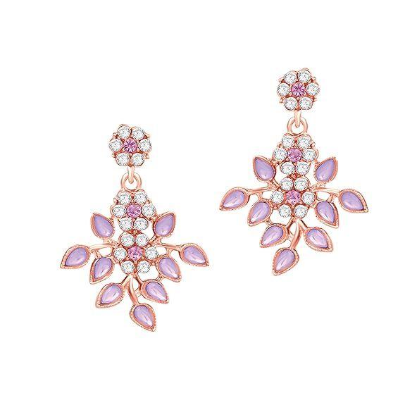 Guldpläterat Kristallhalsband Smyckesset med Örhängen Lämpligt för Fest Bröllop Festligt för Kvinnor