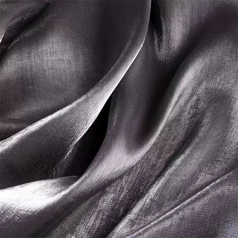 

Soft light-weight high-quality soft organza fabric suitable for wedding dresses formal gowns and designer clothing fabrics 1.5M&1M срібло сірий колір
