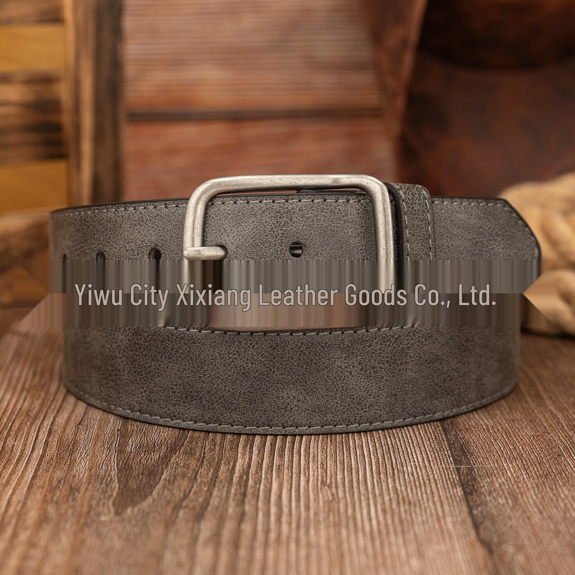 Unisex Retro Square Buckle PU Leather Belt 120cm