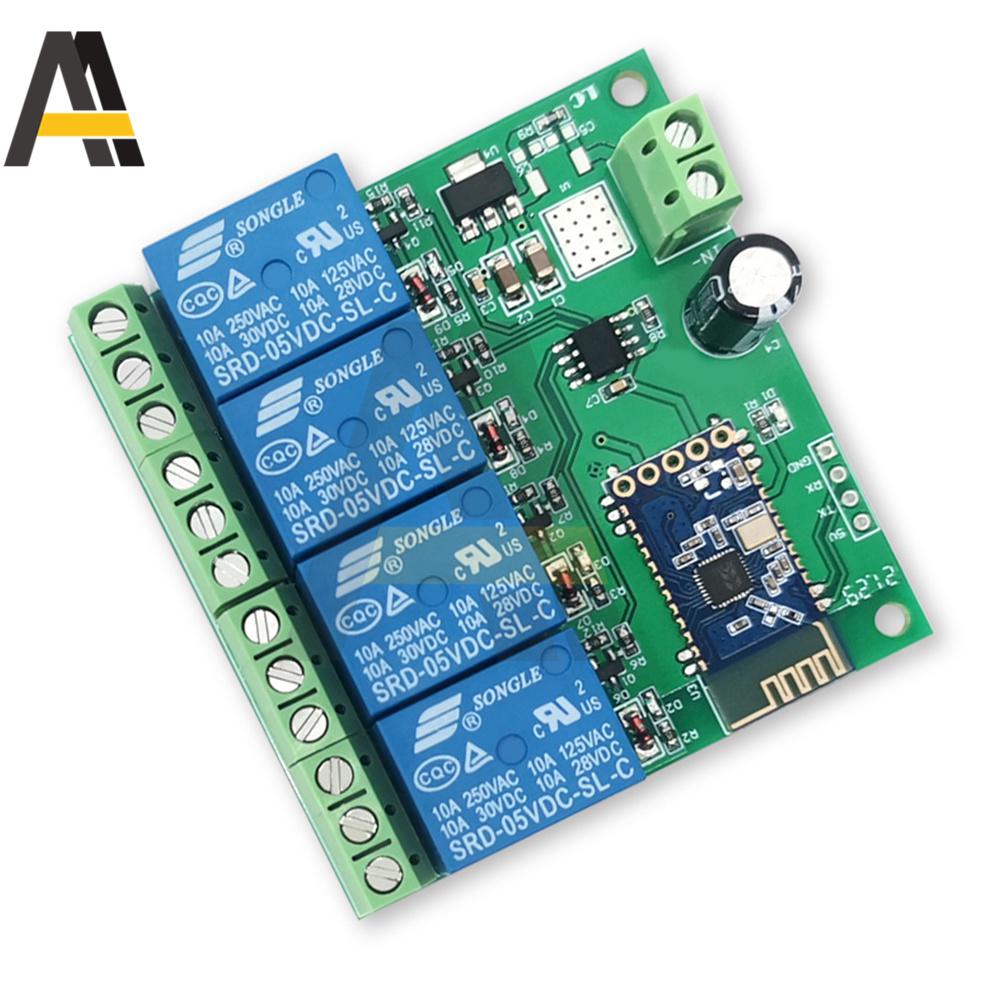 For Bluetooth Relay Module 1 2 4 Way Channel DC 5V/12V Internet Smart Remote Control Mobile Phone Switch Wireless Relay Module