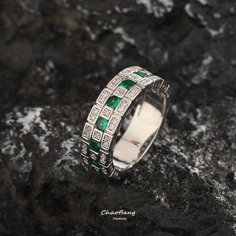 Maze Full of Crystals Zircon Ring Men's European and American Fashion Personalized Design High-Grade Exquisite Ring Women Fashion Jewelry