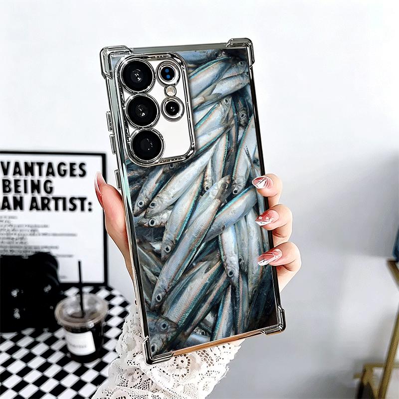 

Discounted Salted Fish Plating Phone Case For Samsung Galaxy S24 S25 FE S26 Edge S23 Ultra S22 S21 Plus S20 Anti-Fall Airabag Co Samsung S22 Ultra