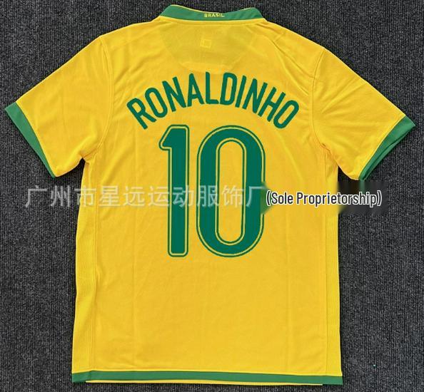 Camiseta de Fútbol Retro de Brasil del Mundial 2002: Carlos #6, Ronaldo #9, #11, y Ropa Ball.