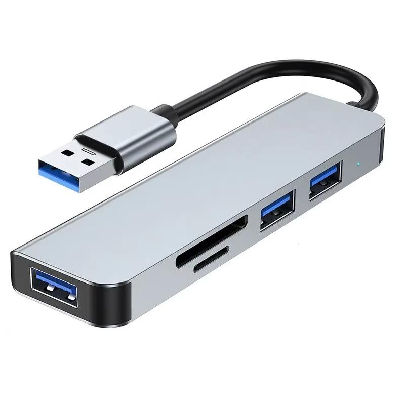 

USB 3.0 концентратор Type-C разветвитель алюминиевый USB A концентратор с SD/TF картридером USB 2.0 для MacBook ПК ноутбуков принтеров USB флэш-накопителей