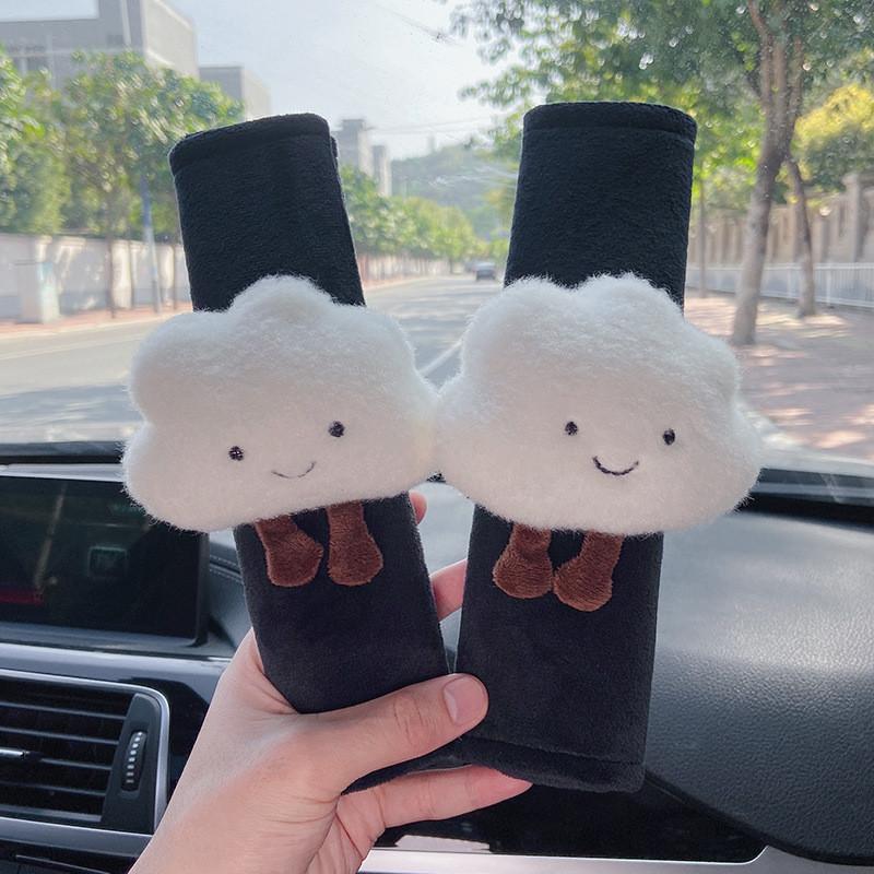 

Seat Car Belt Cover Shoulder Strap Plush Safety Cushion Pad Protector Decoration Style I