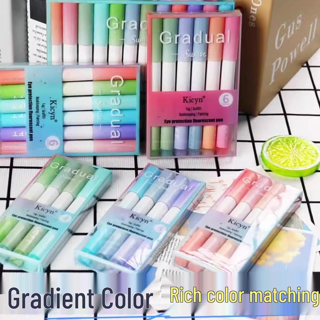 Farbverlauf Textmarker Set: 12 Studenten-Augenschutz-Marker mit großer Kapazität.