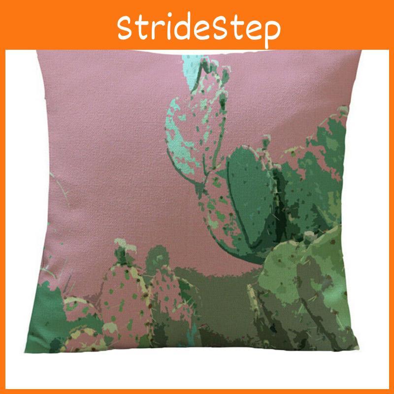 Luxurious Tropical Flower Cactus Linen Cushion Cover For Chic Home Decor