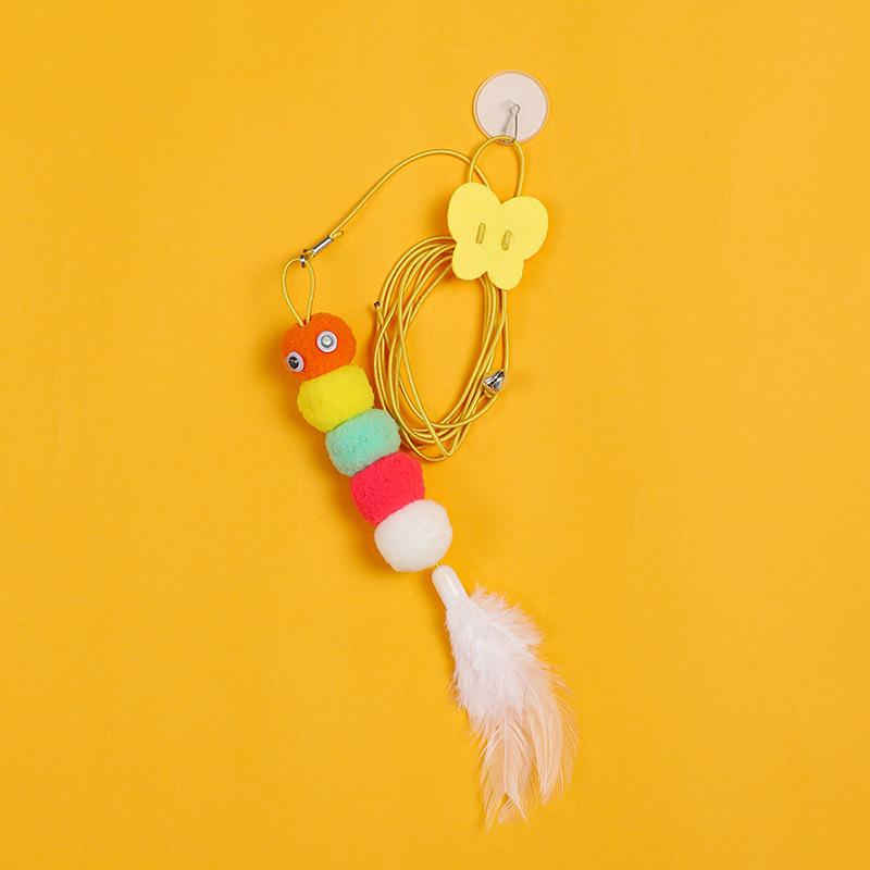 Interactive Hanging Simulation Cat Toy Teaser Wand Funny Self-Entertaining Kitten Play Tool Essential Cat Supplies