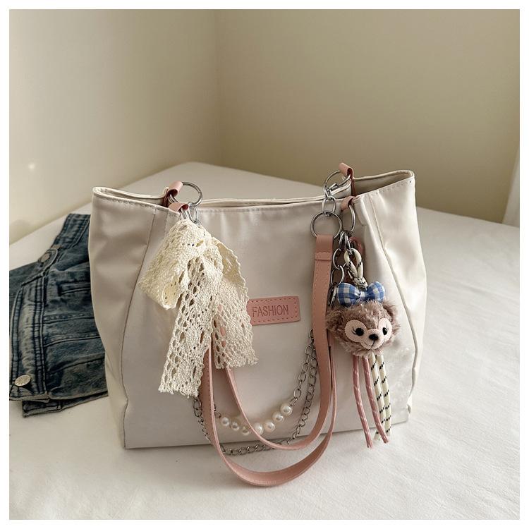 

Женская сумка Amy Rabbit 2025 Новая Большая Вместимость Корейская Версия Повседневная Мода Универсальная Нишевая Зарубежный Стиль На Плечо Сумка-Тоут Chain + Pearl